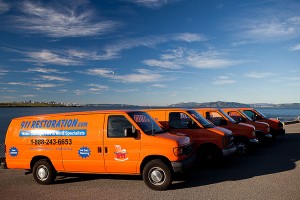 Water damage restoration truck