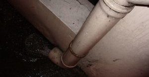 Water Damage From Faulty Downspout That Caused Mold Growth 